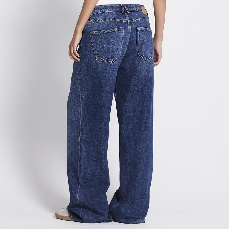Mid waist wide jeans "Optiwide" Mid wash